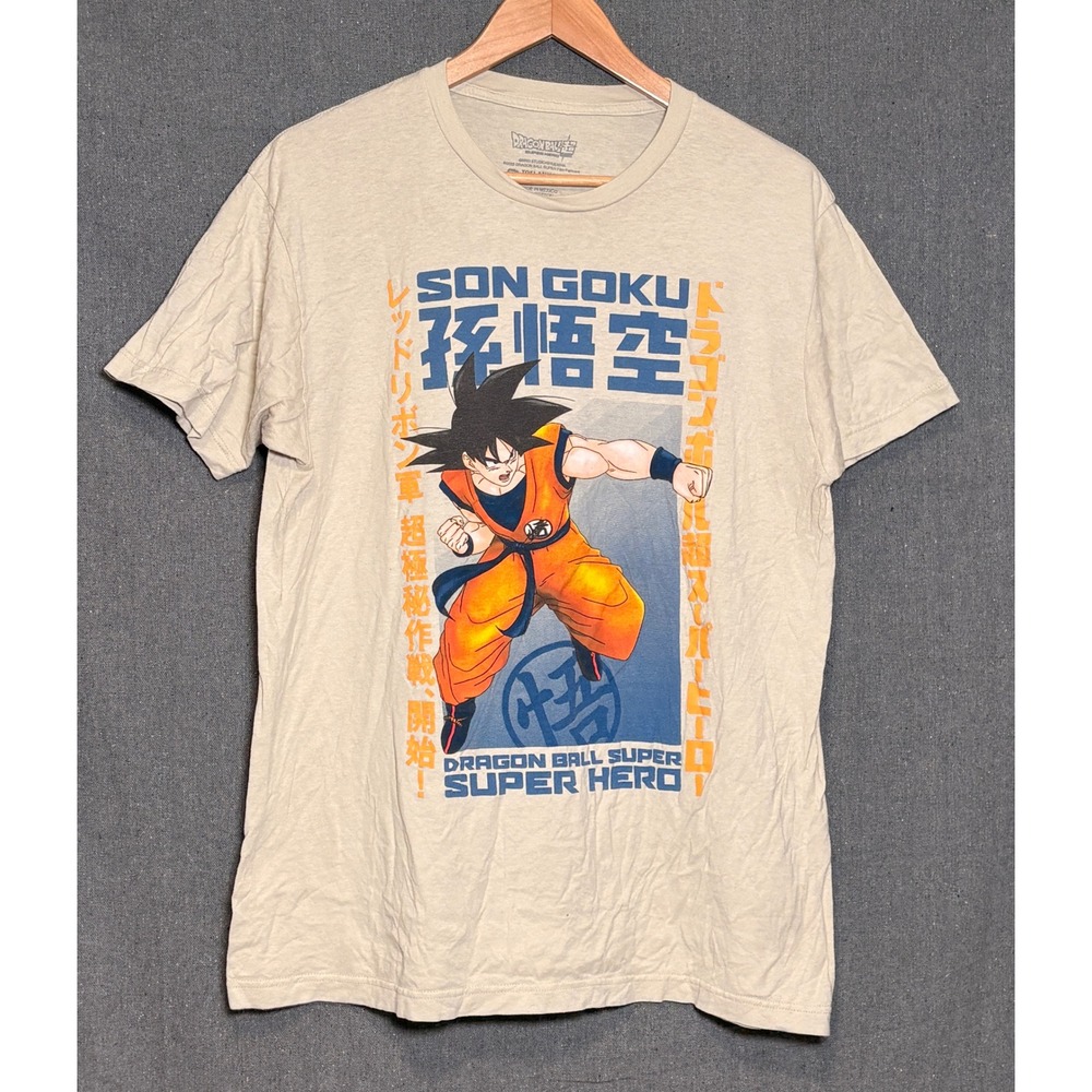 Dragon Ball Super Super Hero Son Goku Men Graphic T-Shirt Tan Large Toei Anime
